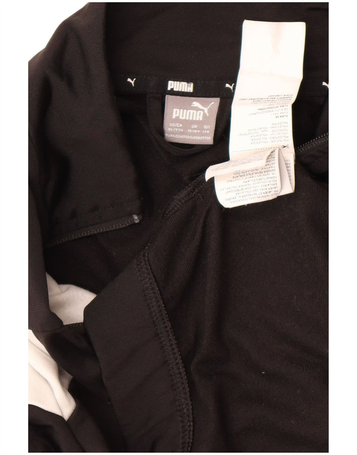 Jachetă de trening Puma pentru băieți 15-16 ani, negru, poliester color bloc