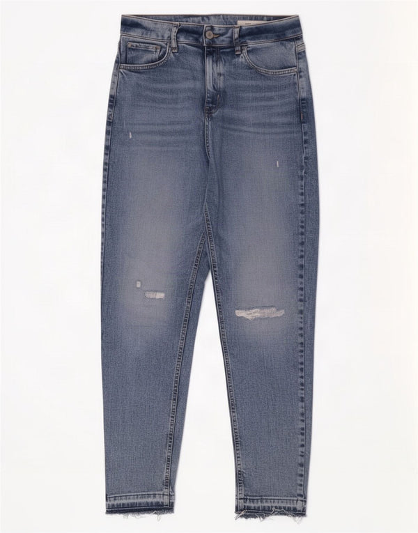 Marks & Spencer Blugi Mom Tapered pentru femei UK 12 Medium W32 L28 Blue