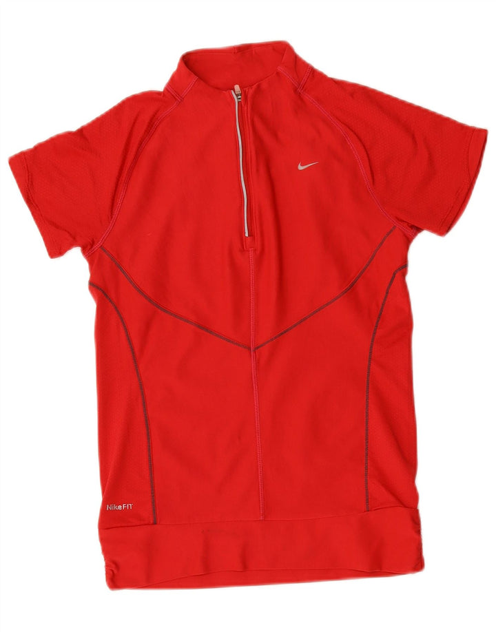 Top de trening cu mânecă scurtă și pulover Nike Fit Dry pentru femei UK 4/6 Small Red