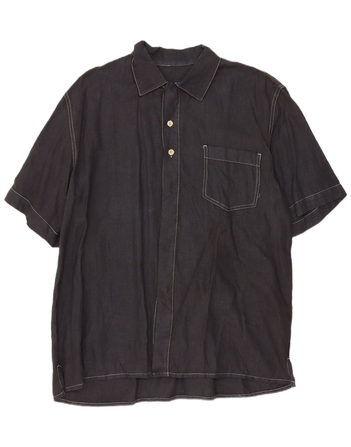 Cămașă Cerruti pentru bărbați cu mânecă scurtă, mare, bleumarin, in