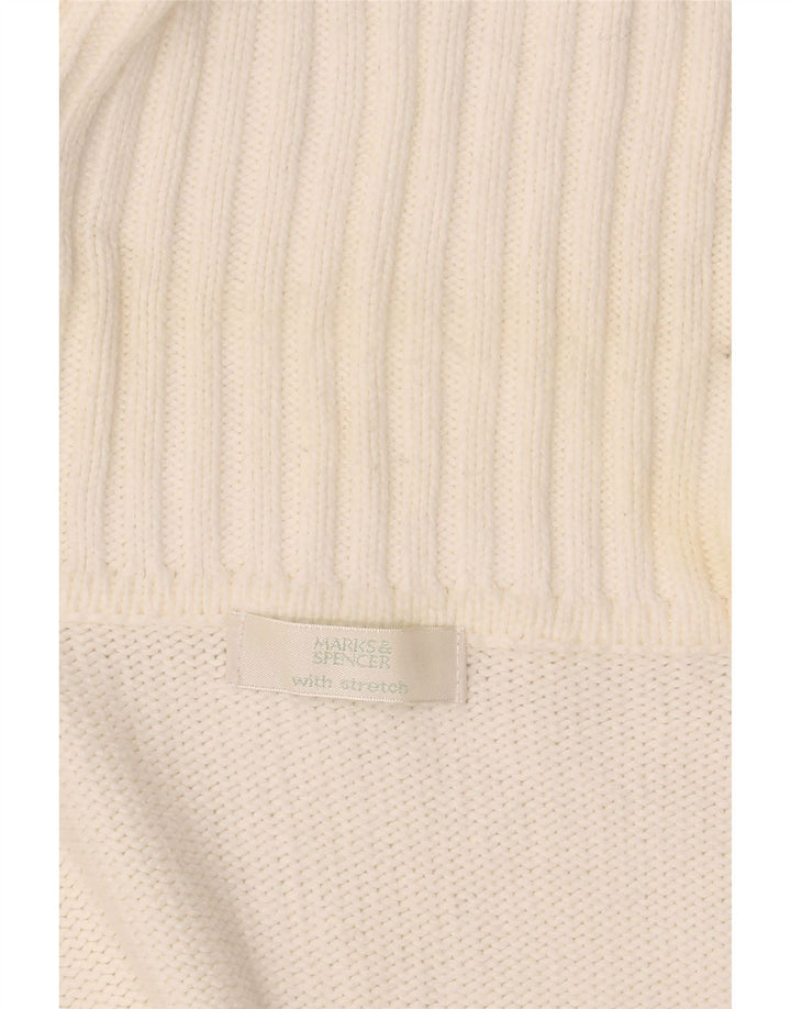Pulover cardigan stretch pentru femei Marks & Spencer UK 16 Large White