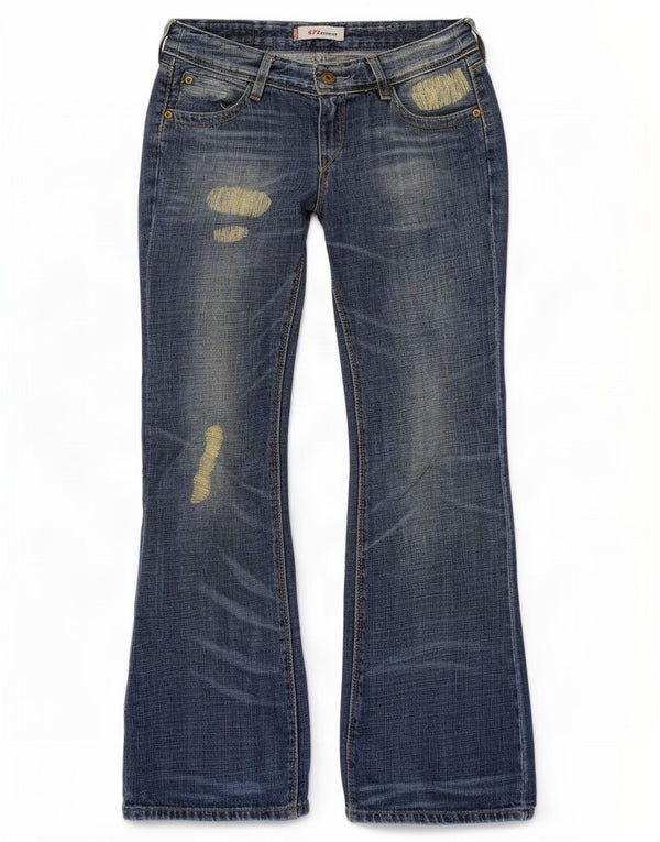 Jeans Levi's 572, cu talie joasă, învechiți, pentru femei, W28 L30, bumbac albastru