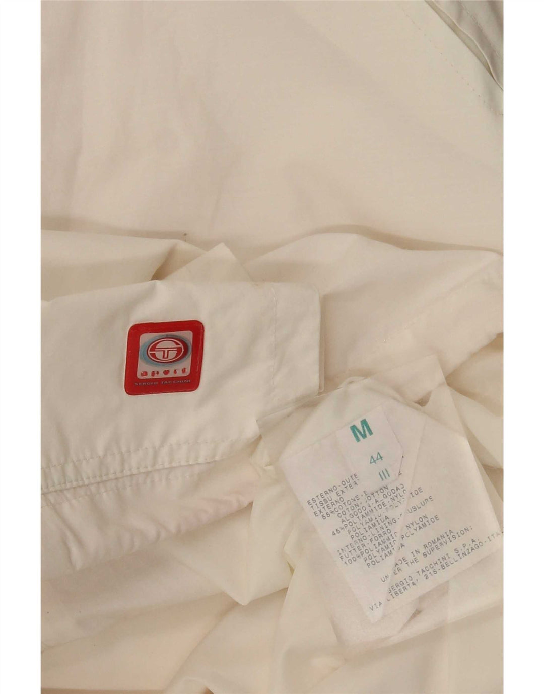 Jachetă de vânt pentru femei Sergio Tacchini UK 14, bumbac alb mediu