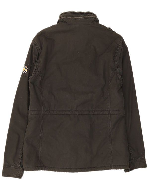 Jachetă militară cu glugă Superdry pentru bărbați UK 40, mare, negru, bumbac