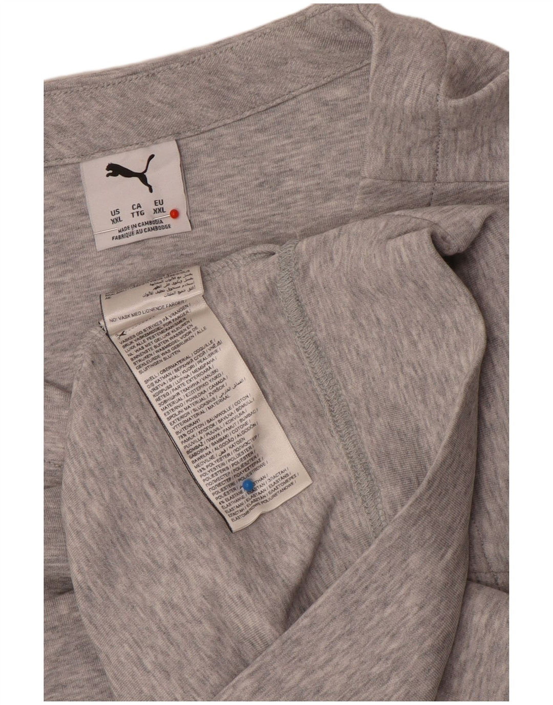 Top pentru bărbați Puma cu mânecă lungă 2XL, bumbac gri