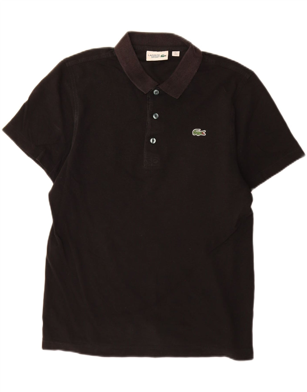 Tricou polo Lacoste pentru bărbați, mărimea 4, bumbac negru mediu
