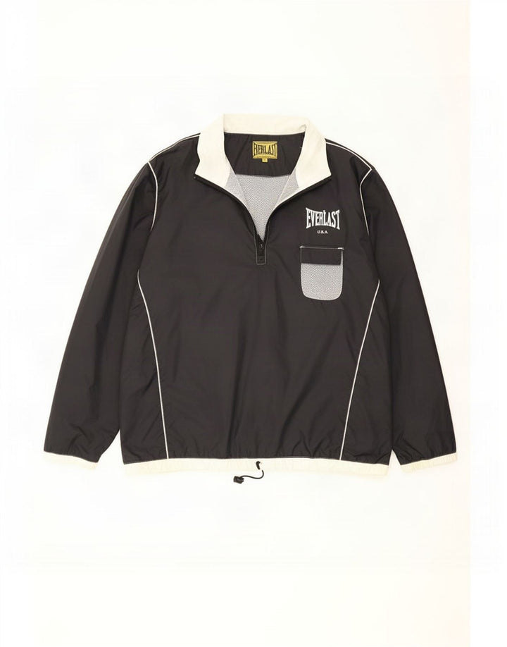 Jachetă de ploaie cu pulover grafic Everlast pentru bărbați Marea Britanie 40, mare, negru, nailon