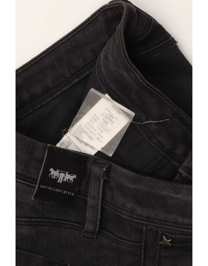 Blugi slim pentru femei Levi's cu talie joasă W27 L27 bumbac gri