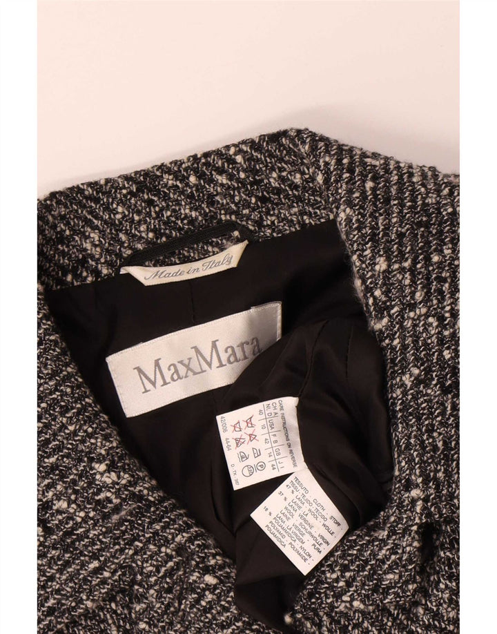 Jachetă Blazer Crop 4 Buttons pentru Damă Max Mara UK 14 Medium Gri Pete Lână