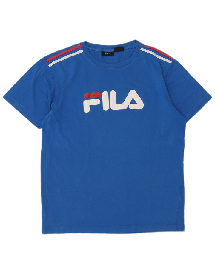 Tricou grafic Fila pentru bărbați Top mare, albastru, bumbac