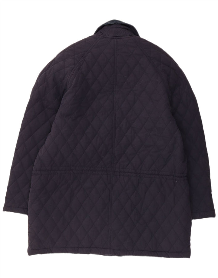 Jachetă matlasată vintage pentru bărbați UK 42 XL bleumarin poliester