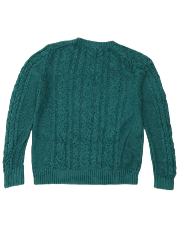 Pulover pentru femei L.L.Bean, cu gâtul cu barca, UK 12, bumbac turcoaz mediu