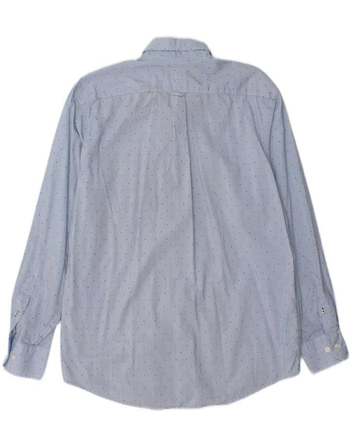 IZOD Mens Premium Shirt Medium Blue Pinstripe Cotton Vintage Izod and Second-Hand Izod from Messina Hembry 