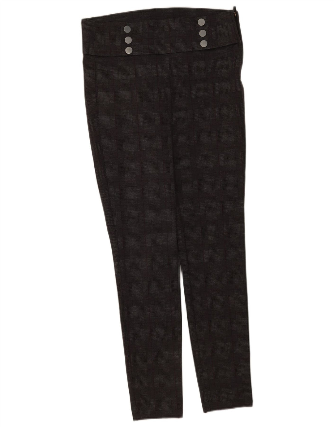 Pantaloni casual pentru femei Zara cu jambiere Mediu L28 L28 Poliester cu carouri gri