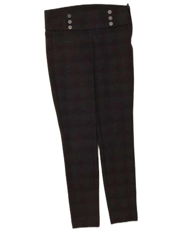 Pantaloni casual pentru femei Zara cu jambiere Mediu L28 L28 Poliester cu carouri gri