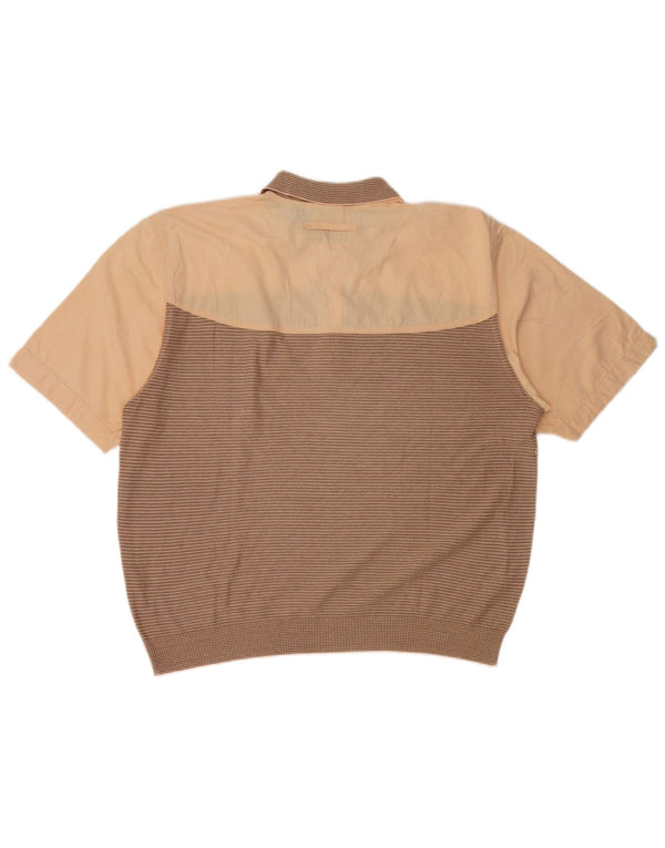 Tricou polo Donny & Max pentru bărbați XL, bumbac cu dungi maro