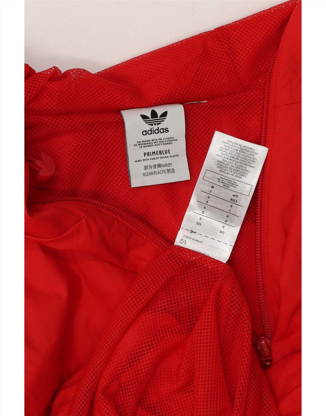 Jachetă de ploaie cu glugă ADIDAS pentru bărbați UK 36 Poliester roșu mic