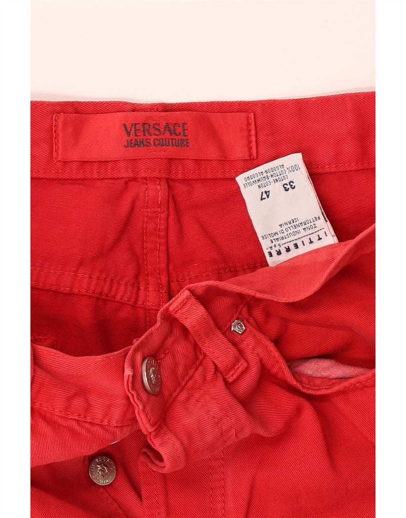 VERSACE Mens Straight Jeans W33 L42 Red Cotton Vintage Versace and Second-Hand Versace from Messina Hembry 