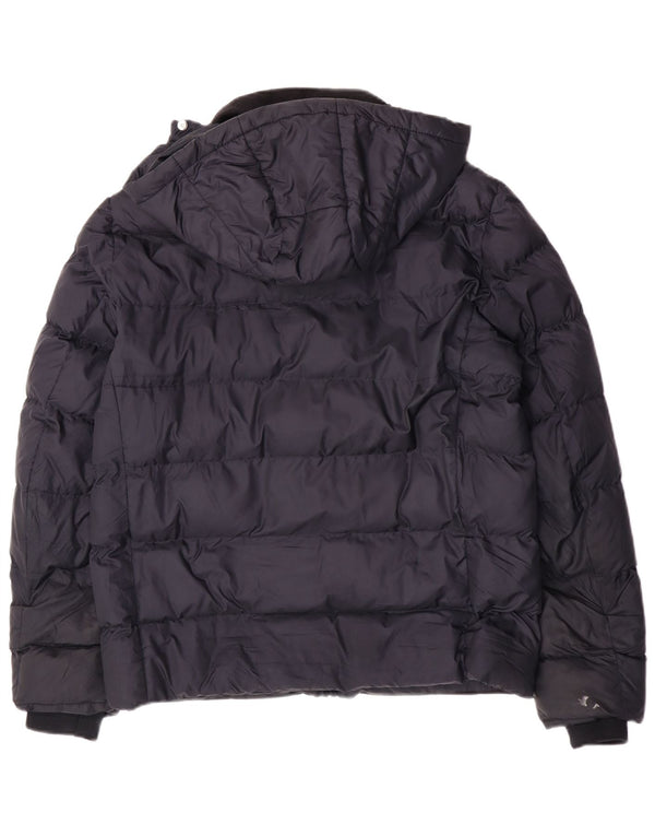 Jachetă căptușită cu glugă Reiss pentru bărbați UK 40 mare, albastru marin, poliester color bloc