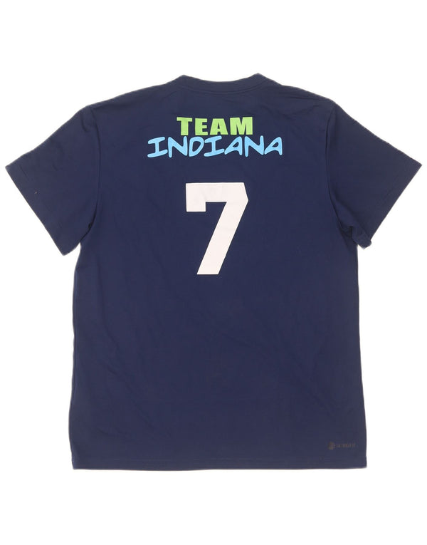 Tricou cu grafic Indiana Adidas pentru femei Top UK 12/14 Medium Bleumarin