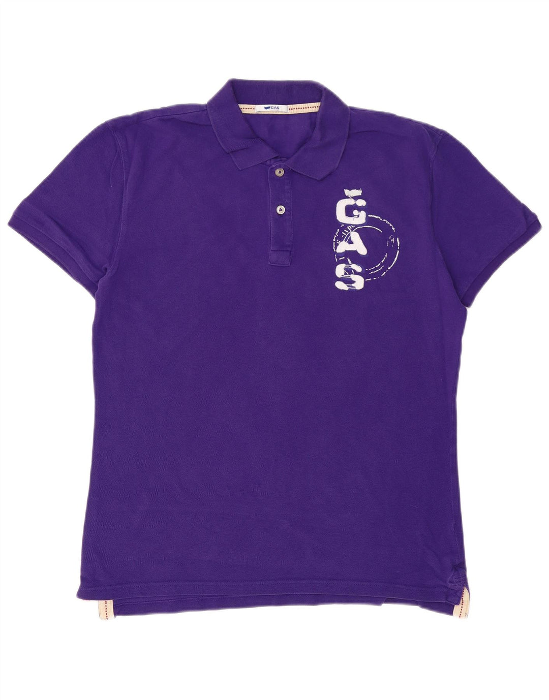 GAS Tricou polo cu grafică pentru bărbați, bumbac violet mare
