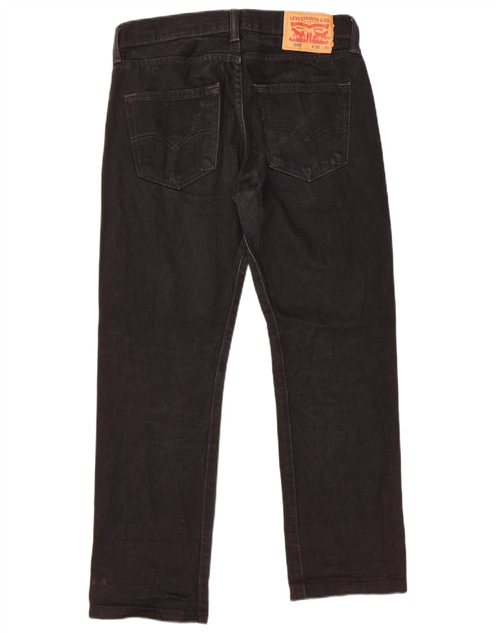 Blugi drepti pentru bărbați LEVI'S 501 W30 L26 bumbac negru