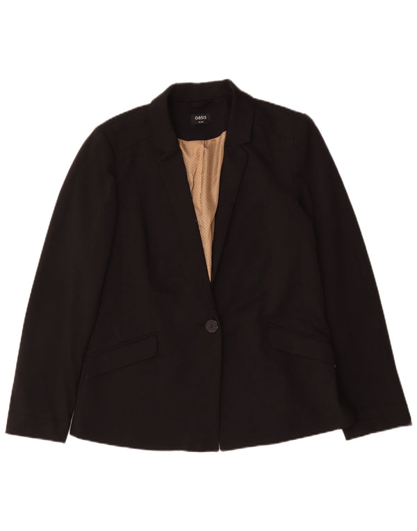 Jachetă Blazer pentru femei Oasis cu 1 nasture UK 12 Poliester mediu negru