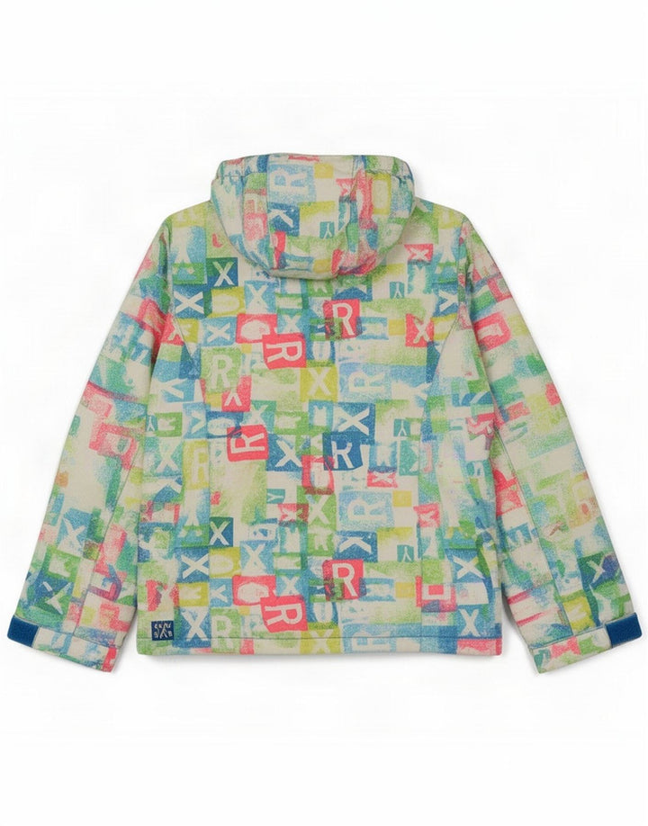 Roxy Jachetă de schi cu glugă pentru femei UK 14 Medium Multicolor Geometric