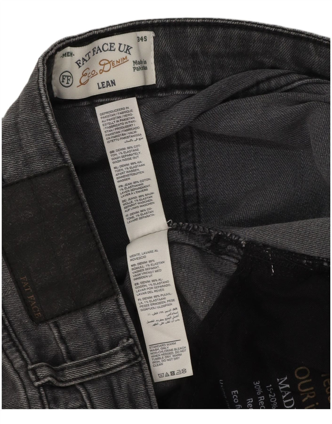 Fat Face blugi slim pentru bărbați W34 L30 bumbac gri