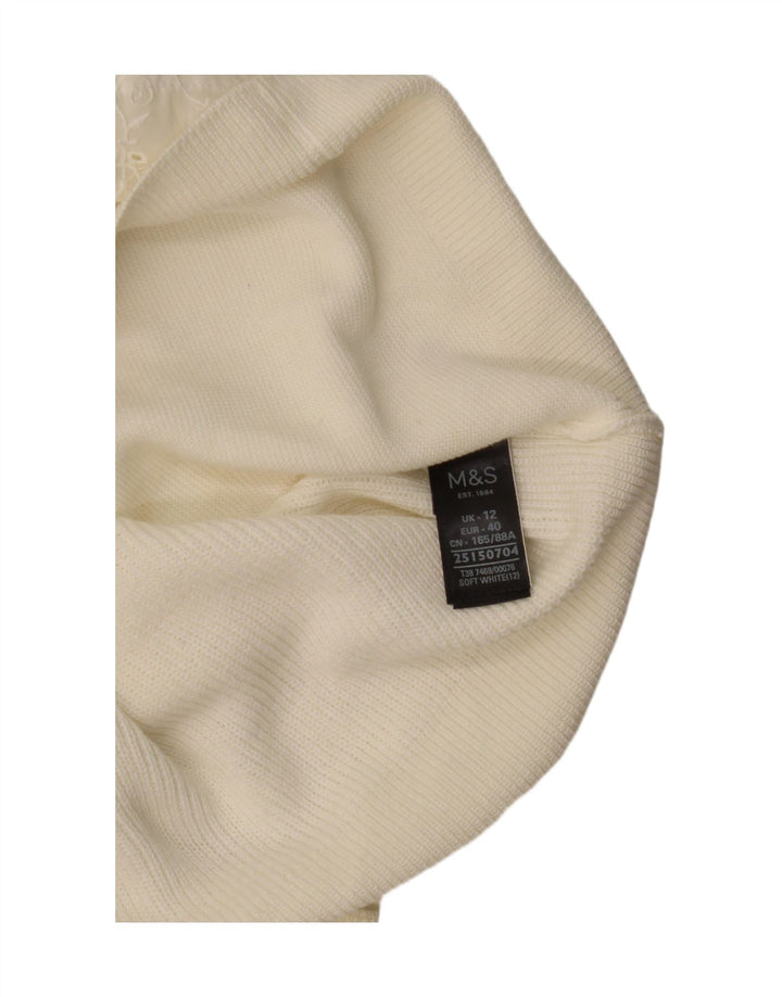 Pulover pentru femei Marks & Spencer cu gâtul cu barca UK 12 Medium White