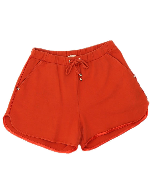 Elisabetta Franchi Pantaloni scurti de sport grafic pentru femei UK 10 Small Orange