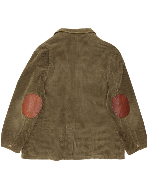 Orvis Jachetă pentru bărbați din velur cu 2 nasturi EU 46 3XL bumbac verde