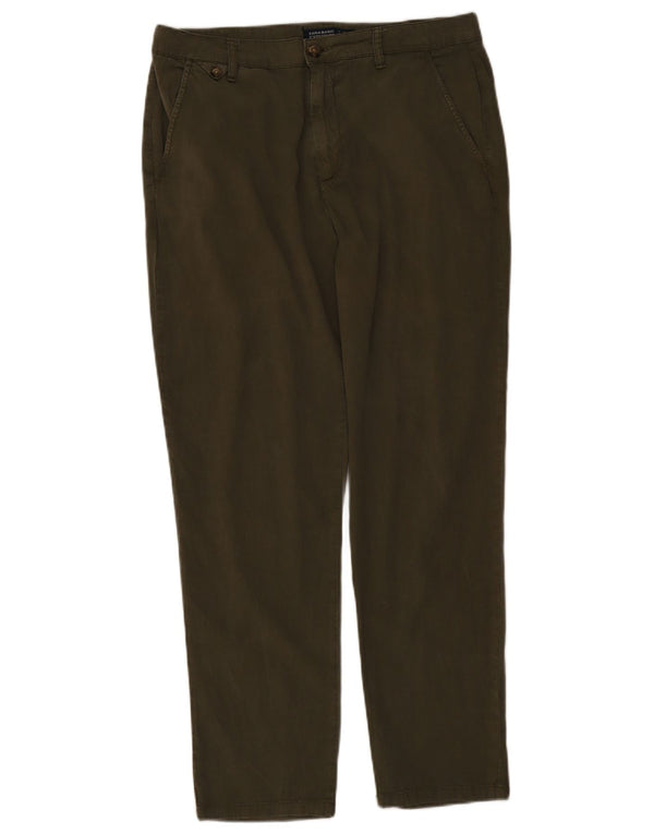 Pantaloni chino slim pentru femei Zara EU 42 Large W32 L28 Verde