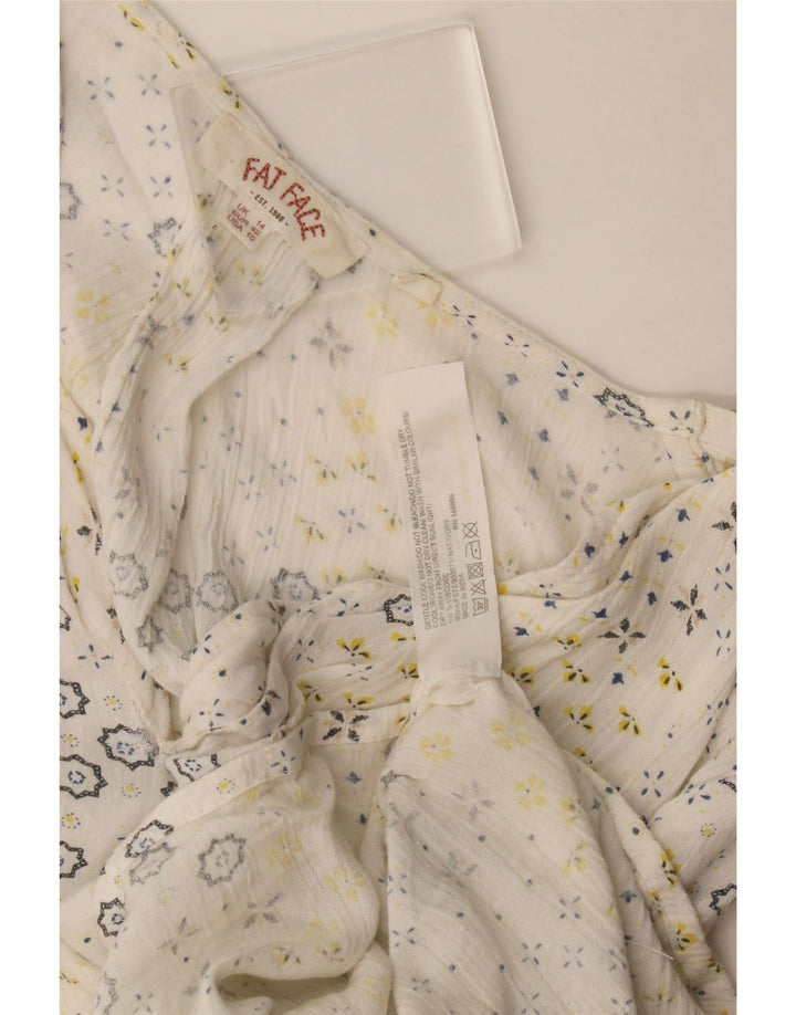 Bluză pentru femei Fat Face UK 14 Medium White Floral Viscose