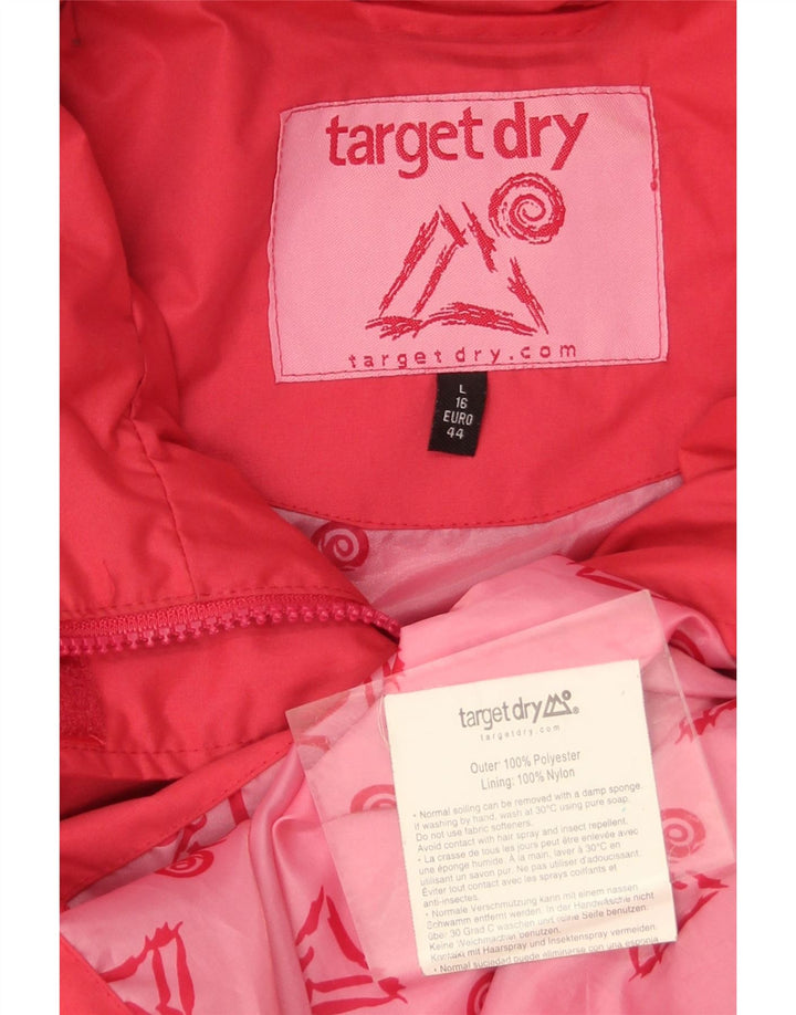 TARGET DRY Womens Hooded Raincoat UK 16 Large Pink Polyester Vintage Target Dry and Second-Hand Target Dry from Messina Hembry 