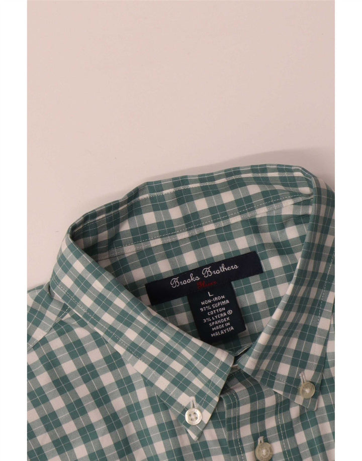 Cămașă pentru bărbați Brooks Brothers, bumbac cu carouri verzi mari