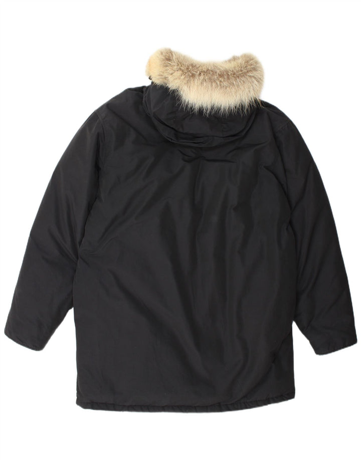 Jachetă parka cu glugă pentru bărbați Woolrich UK 40 mare, negru, bumbac