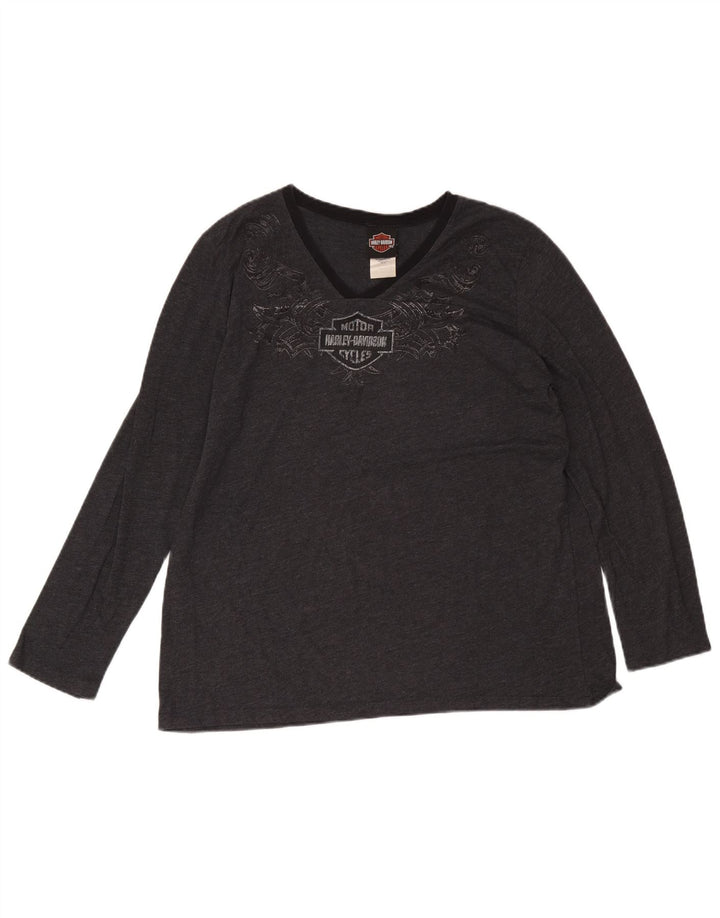 Top pentru femei Harley Davidson cu mânecă lungă UK 20 2XL bumbac gri