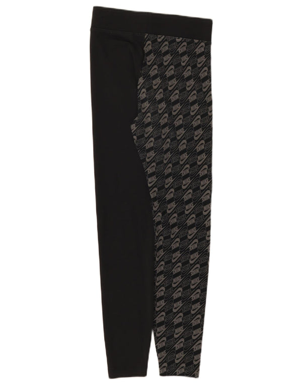 Leggings grafic Nike pentru femei UK 8 Small Black Bumbac