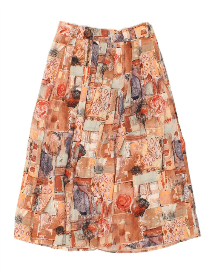 VINTAGE Womens A-Line Skirt W28 Medium Orange Patchwork Vintage Vintage and Second-Hand Vintage from Messina Hembry 