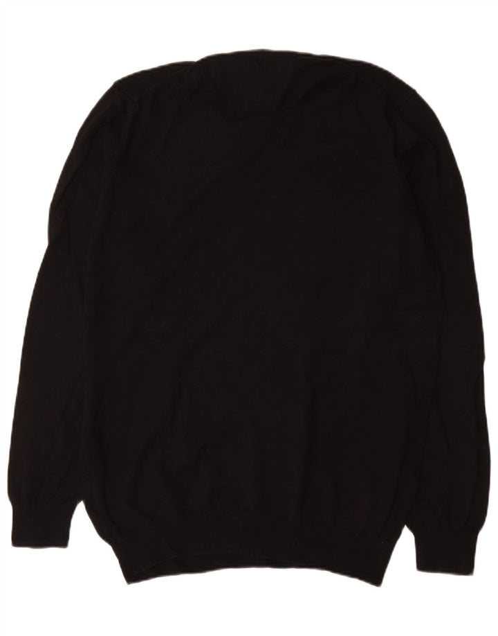 Pulover pentru bărbați Zara, cu gât crew, XL, bumbac negru