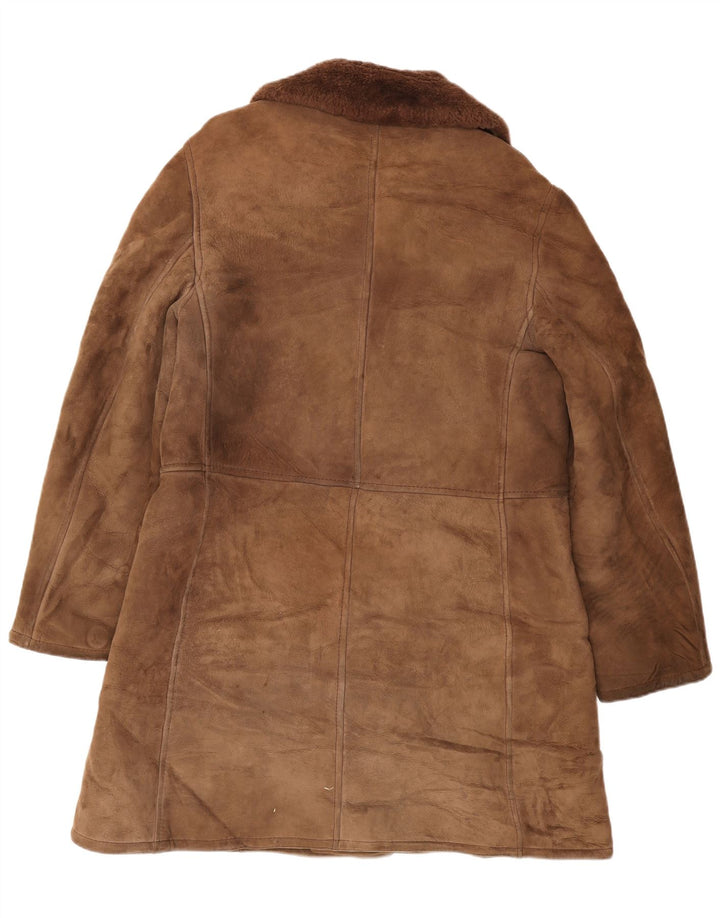 Pardesiu din shearling vintage pentru bărbați UK 38 maro mediu