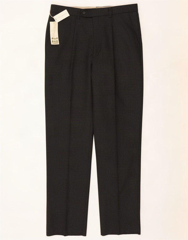 Pantaloni drepți vintage pentru bărbați IT 48 Medium L32 L34 Lână gri