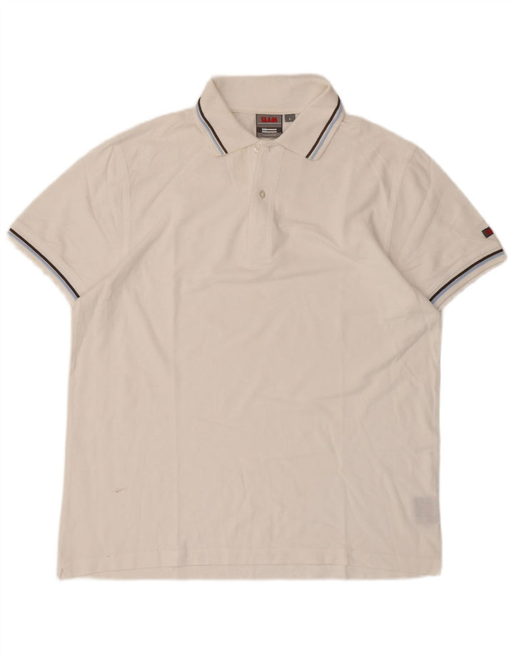 Tricou polo pentru bărbați Slam, mare, alb, din bumbac