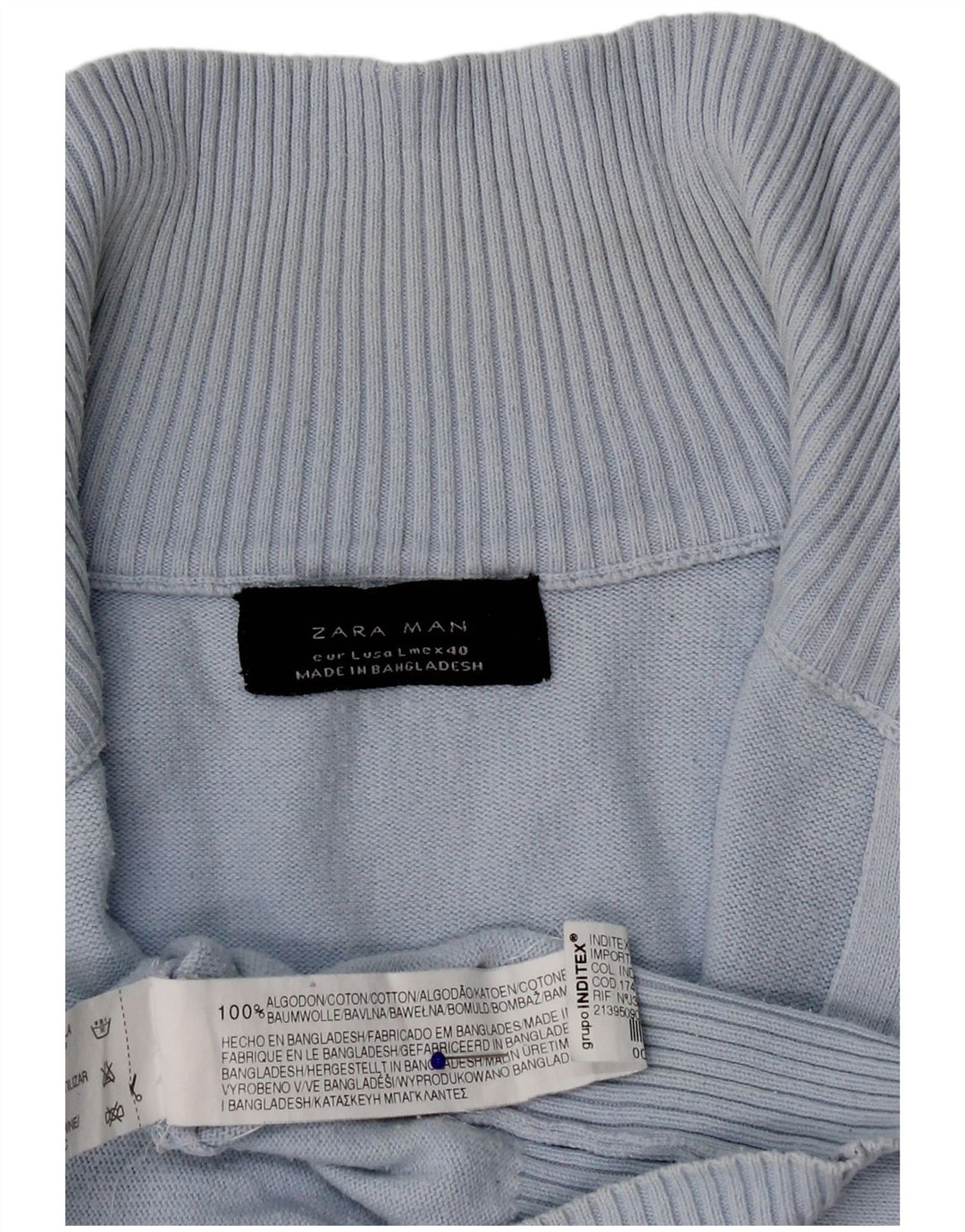Pulover cardigan pentru bărbați Zara, mare, albastru, bumbac