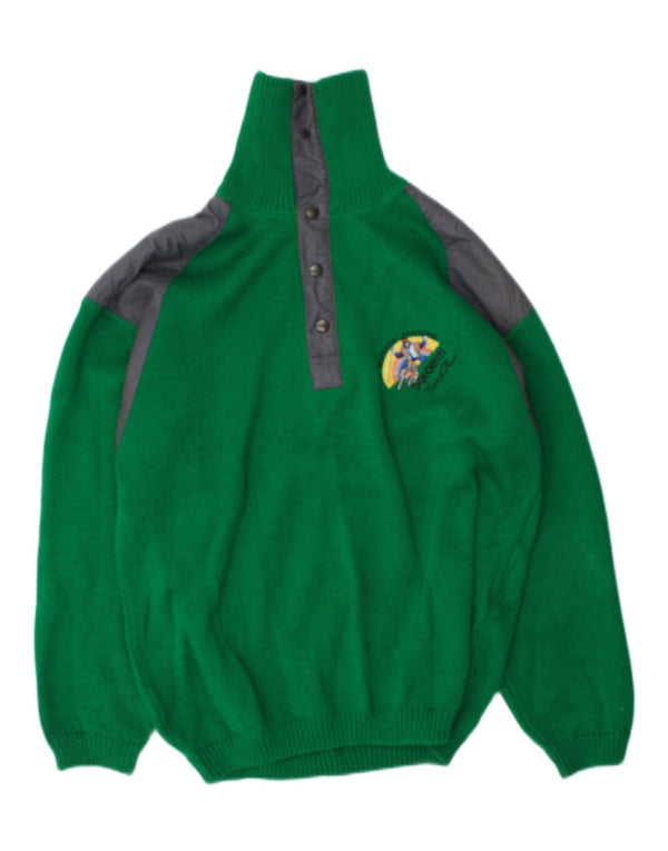 Pulover pentru bărbați Conte of Florence, cu gât cu nasturi, XL, verde