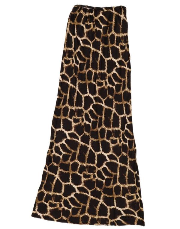 TOPSHOP Fusta Maxi pentru Femei UK 6 XS W24 Maro Viscoza Animal Print