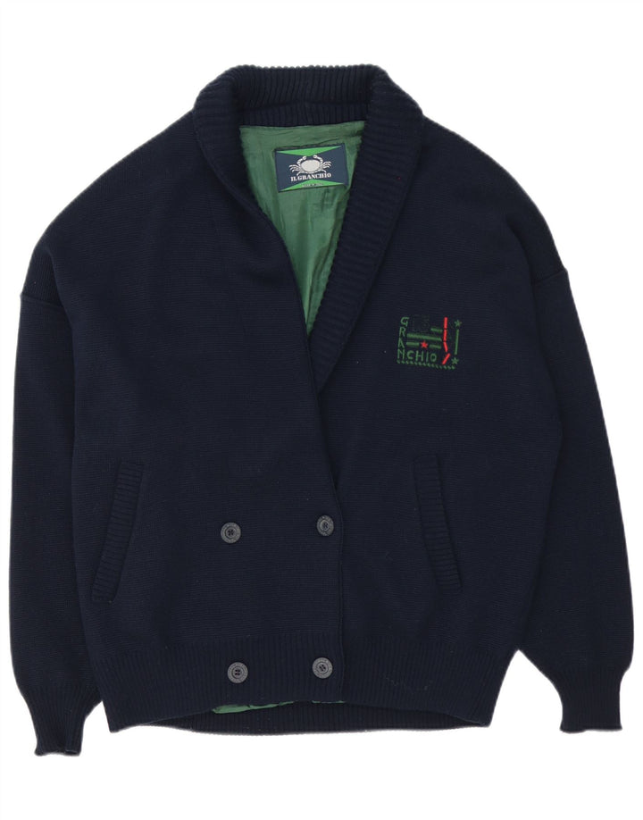 Pulover cardigan bărbați Il Granchio XL Lână bleumarin