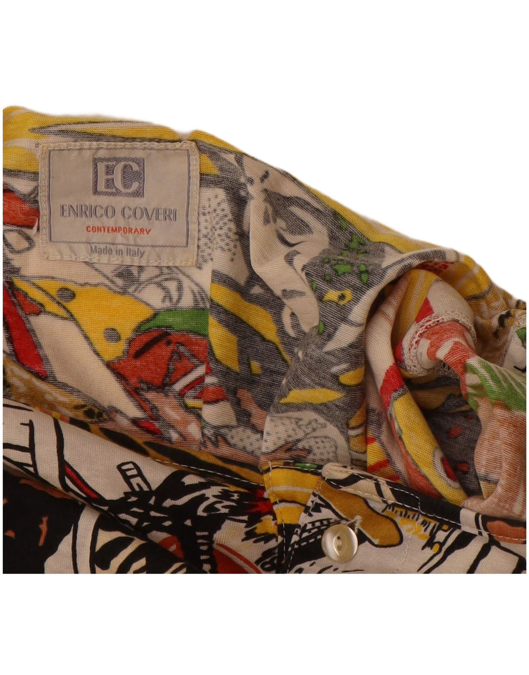 ENRICO COVERI Bluză cu mânecă lungă cu grafică pentru femei UK 18 XL Multicolor