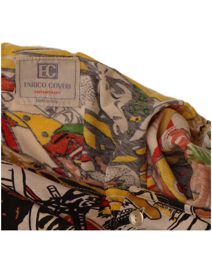 ENRICO COVERI Bluză cu mânecă lungă cu grafică pentru femei UK 18 XL Multicolor